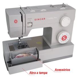 Máquina de Costura Doméstica Singer Facilita Pro 4423 Super Forte com Mesa Extensora