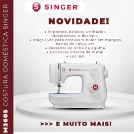 Máquina De Costura Doméstica Singer M2605 19 Pontos Iluminação De LED
